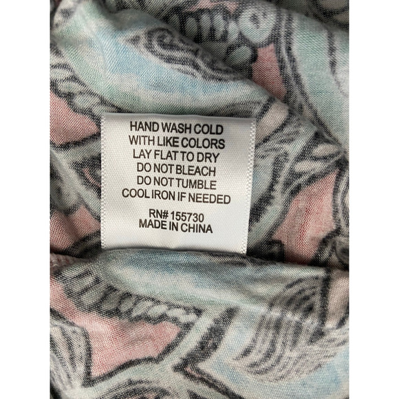 Rose + Olive Shirt Womens 2X Floral Colorful Scoop Neck Short Sleeves Stretch - Picture 9 of 11